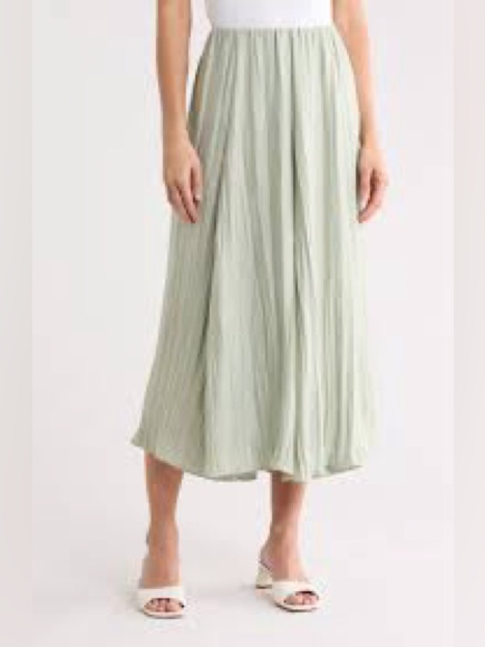 Vince NWOT Crinkled Maxi Skirt in Jade Sz Large